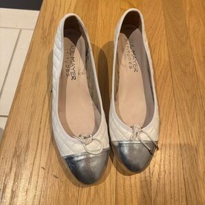 Paul Mayer White and Silver Quilted wedges